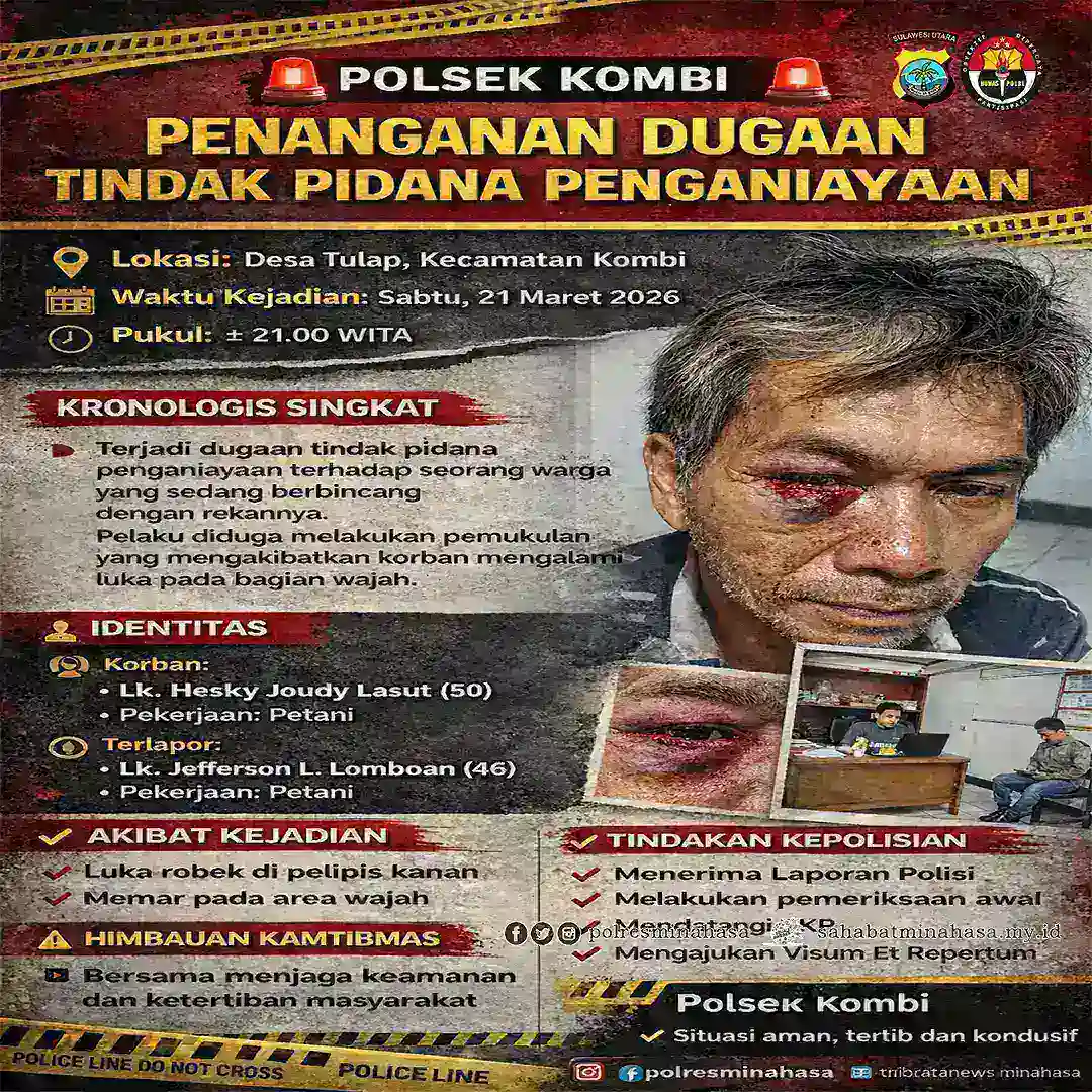 Polsek Kombi Terima Laporan Dugaan Penganiayaan di Desa Tulap
